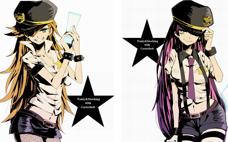 Two Anime Girls in Uniforms — Black, Playful, Manga