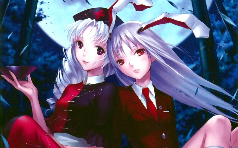 Two Anime Girls in Uniforms — Blue, Dramatic