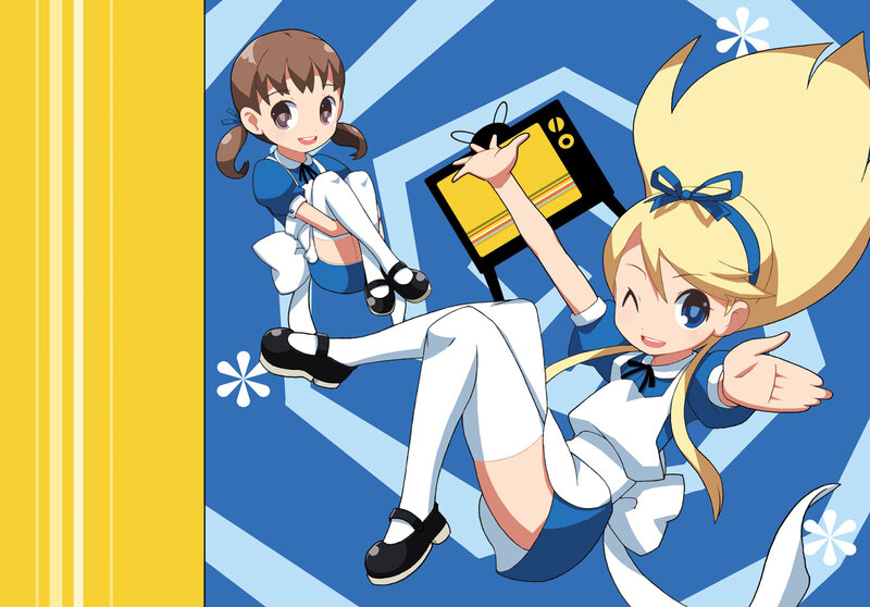 Two Anime Girls in Uniforms — Blue