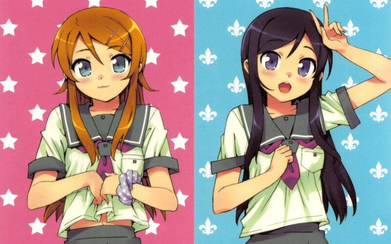 Two Anime Girls in Uniforms — Pink