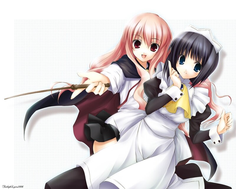 two anime girls in uniforms
