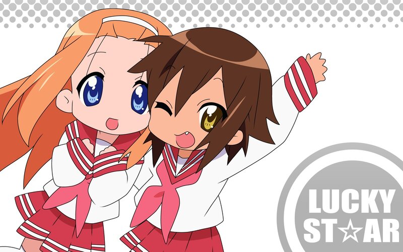 Two Anime Girls in Uniforms — White, Cheerful, School Uniform, Sailor Collar