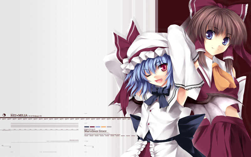 Two Anime Girls in Uniforms — White, Playful