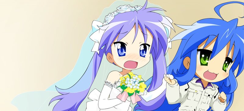 Two Anime Girls in Wedding Attire