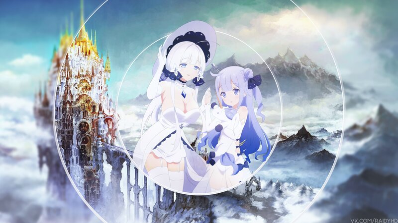 Two Anime Girls in White — Serene, Digital Art