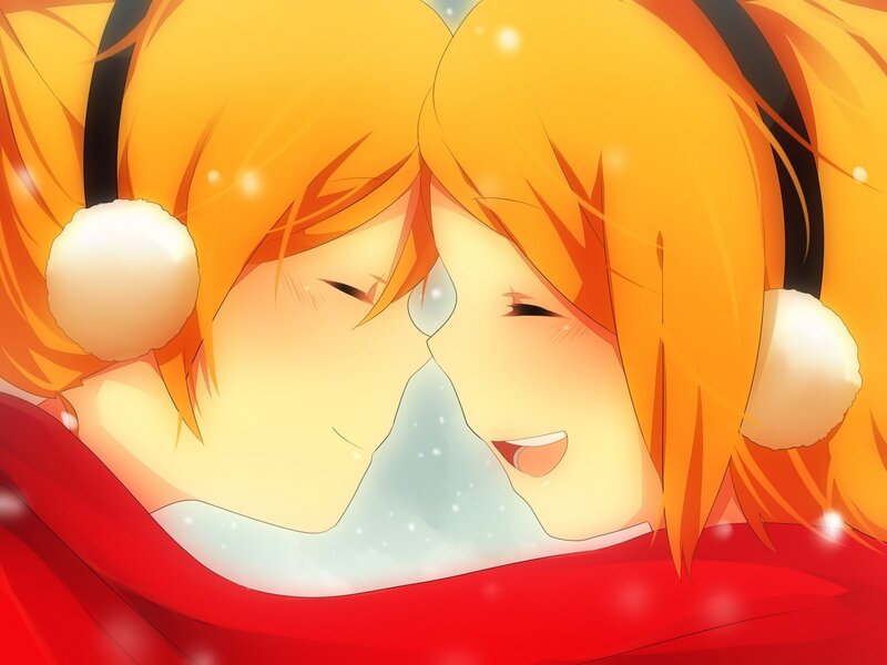two anime girls in winter