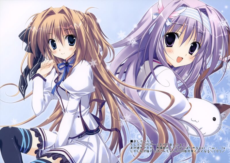 Two anime girls in winter