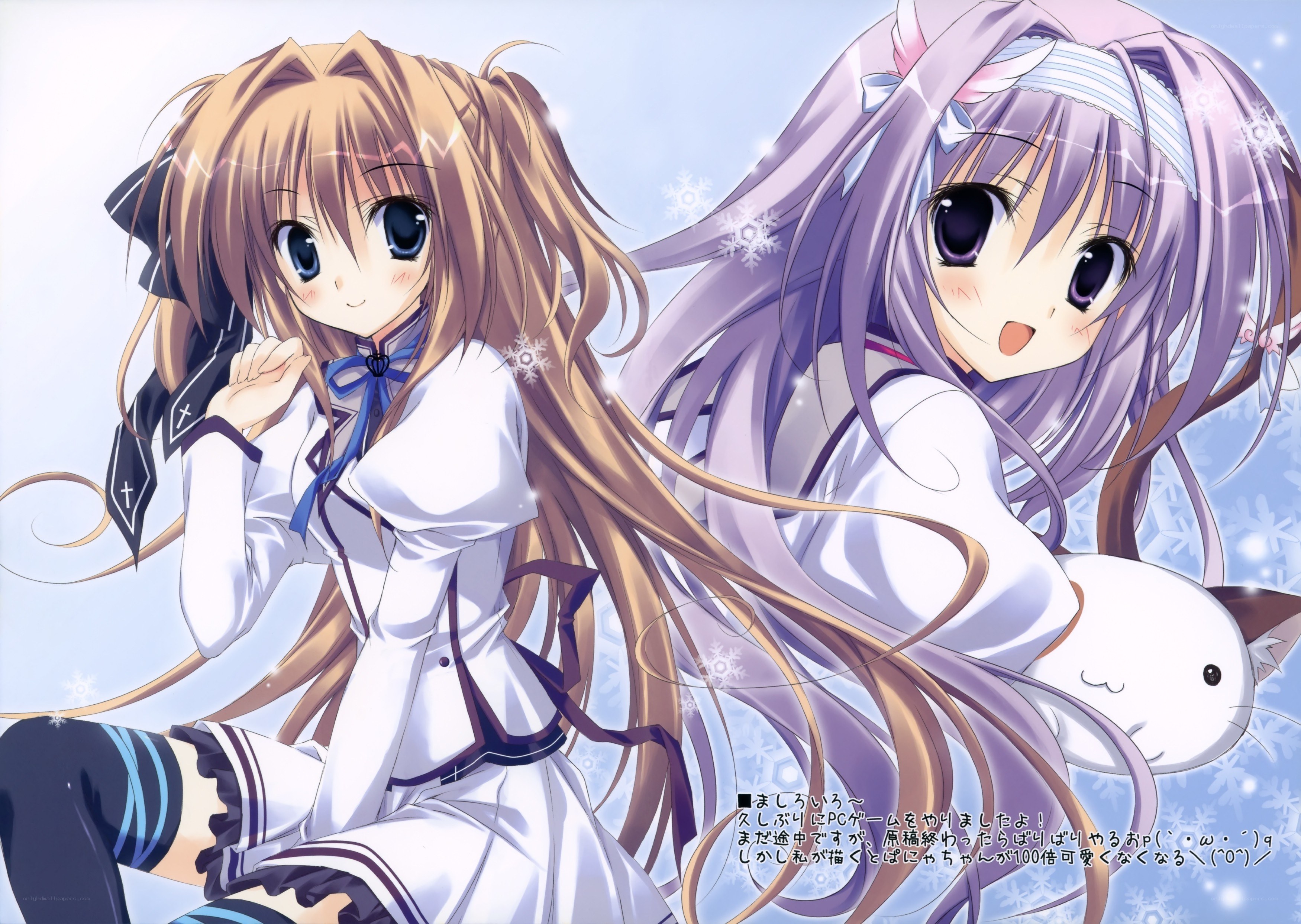 Two anime girls in winter