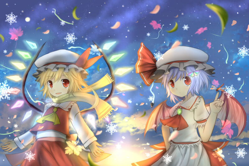 Two Anime Girls in Winter — Blue, Magical