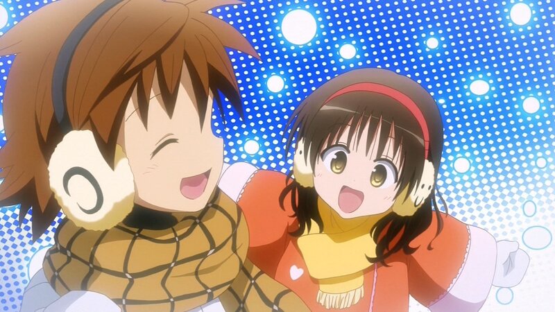Two anime girls in winter gear