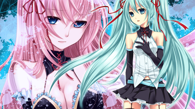 Two anime girls in winter outfits