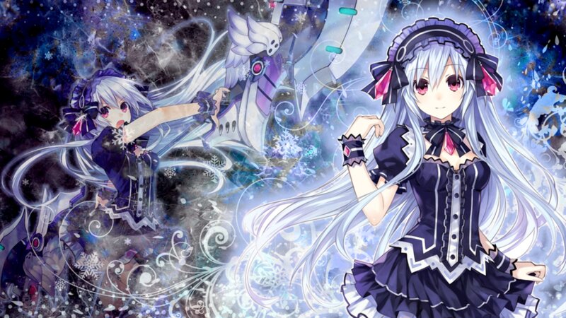 Two Anime Girls in Winter — Purple, Dramatic