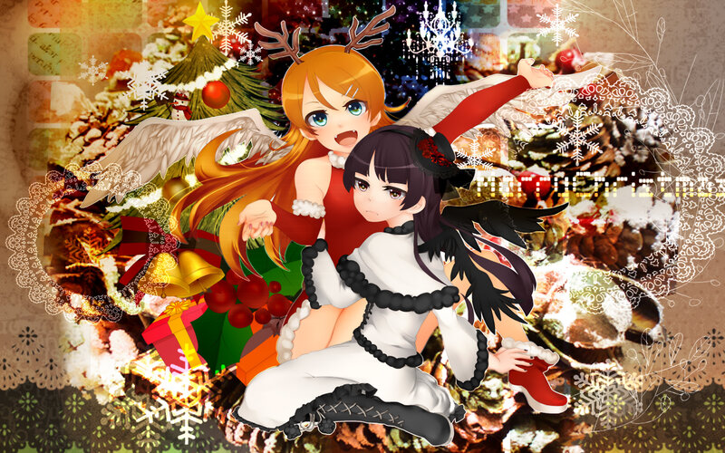 Two Anime Girls in Winter — Red