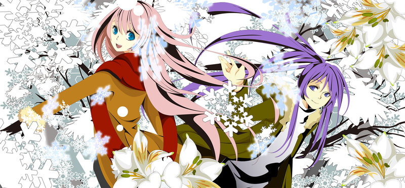 Two Anime Girls in Winter — White, Calm