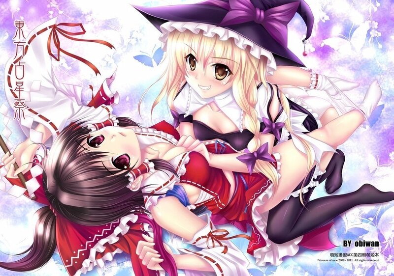 Two anime girls in witch costumes