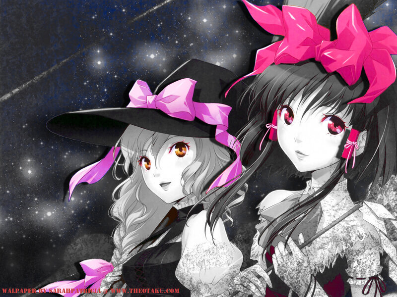 Two anime girls in witch hats