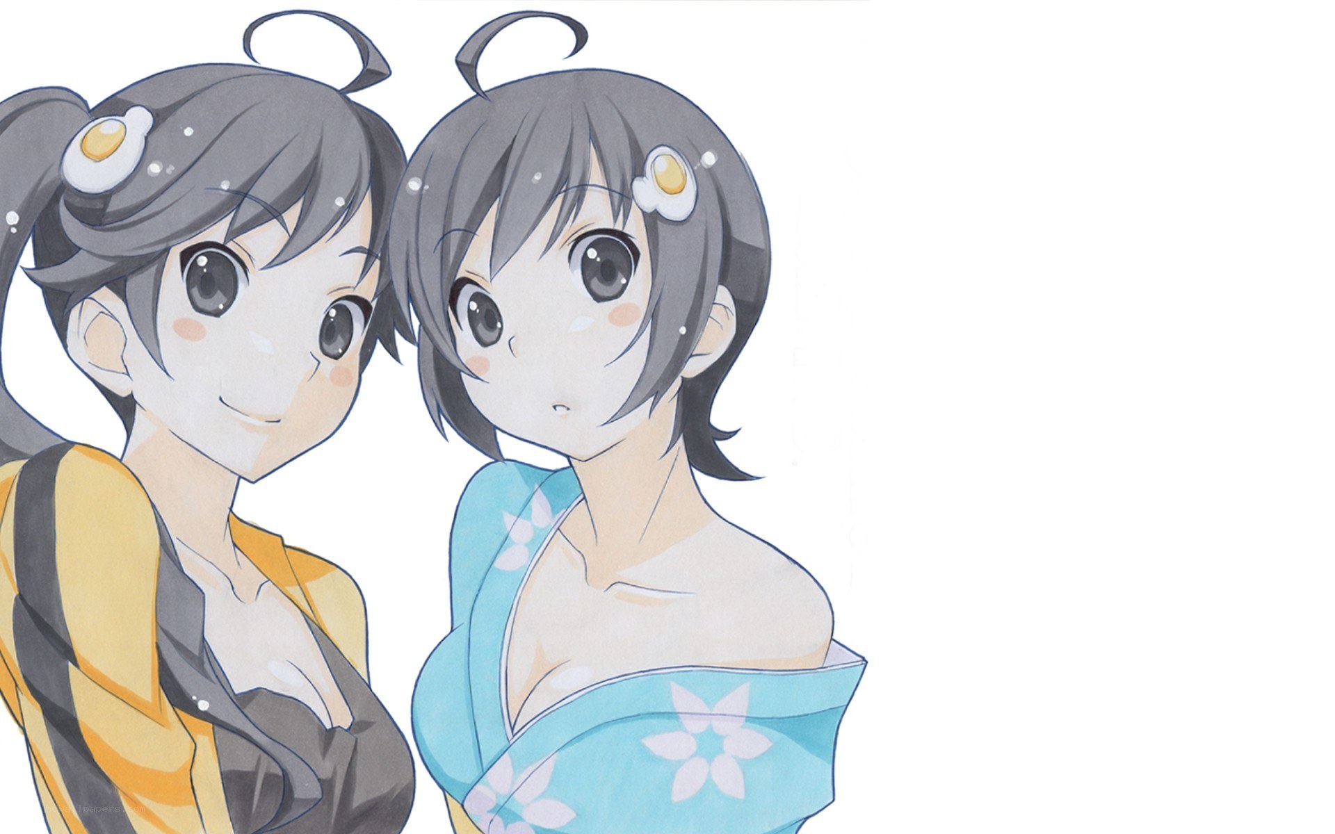 Two anime girls in yukata