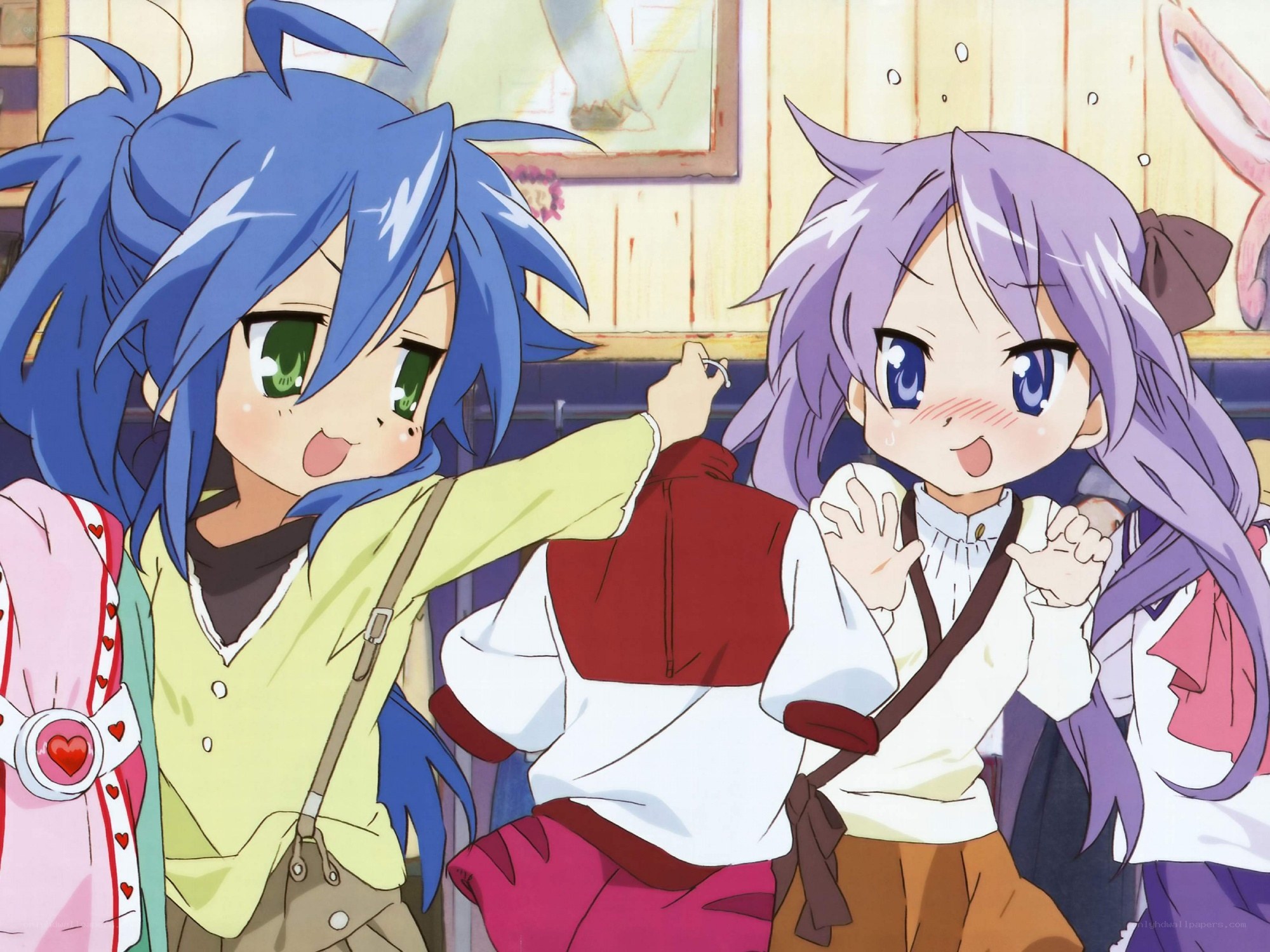 Two anime girls interacting