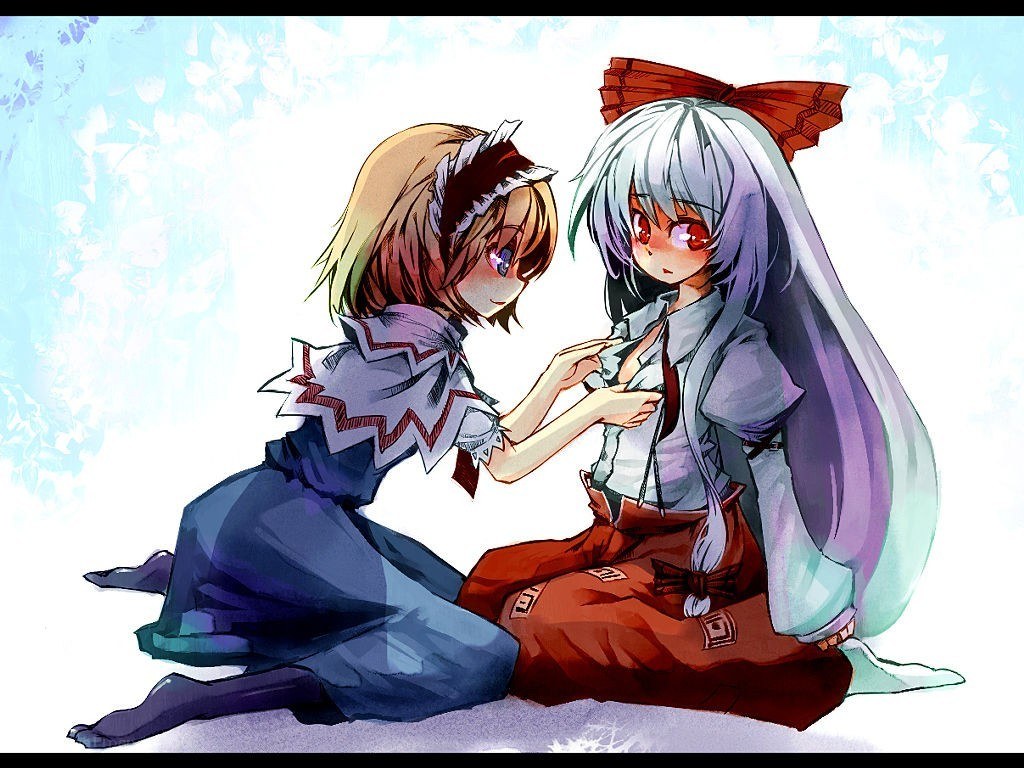 Two anime girls interacting