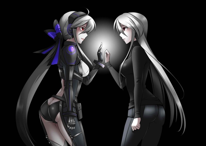Two anime girls interacting