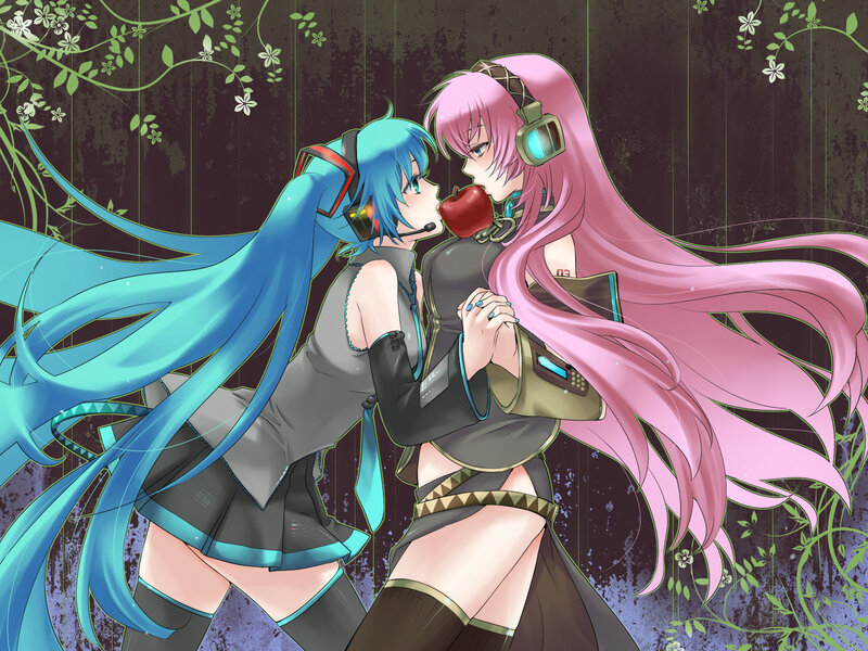 Two Anime Girls Kissing — Blue