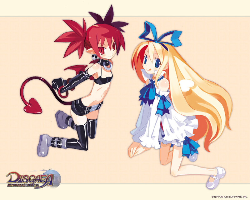 Two Anime Girls Kneeling — Red
