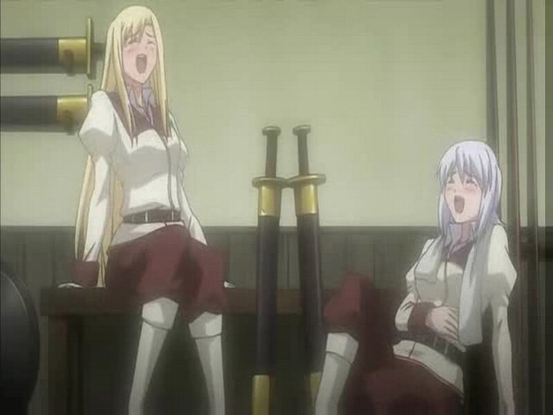 Two Anime Girls Laughing — White