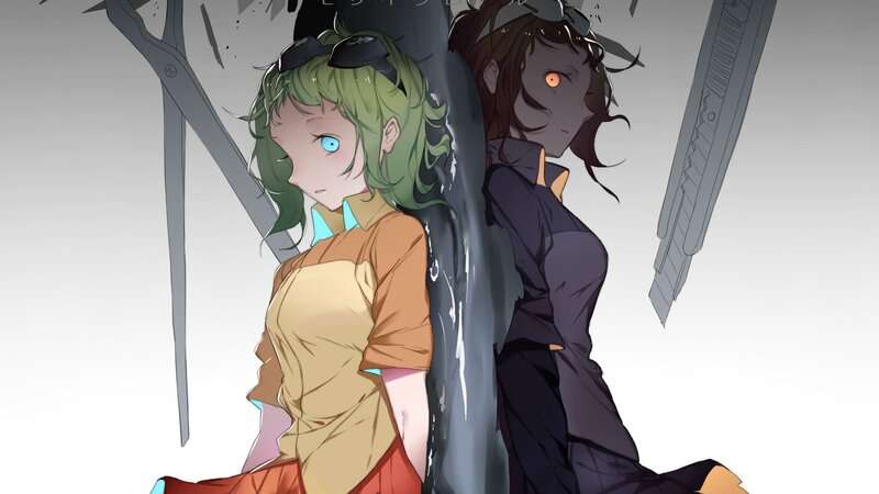 Two Anime Girls Leaning