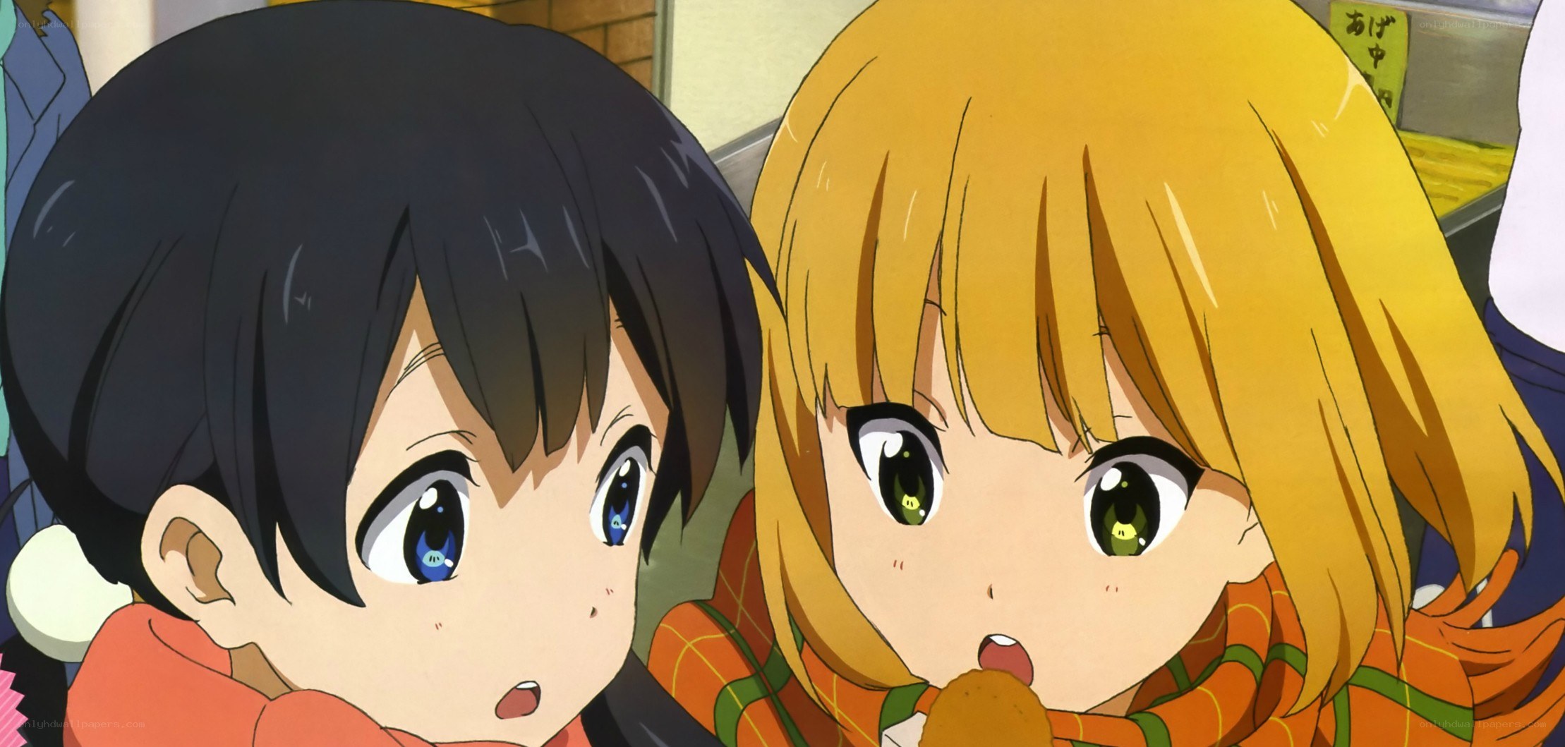 Two anime girls looking surprised