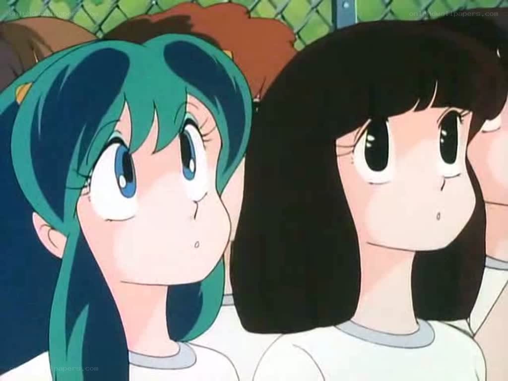 two anime girls looking up