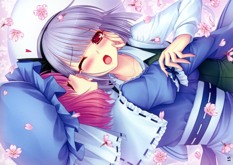 Two Anime Girls Lying — Blue