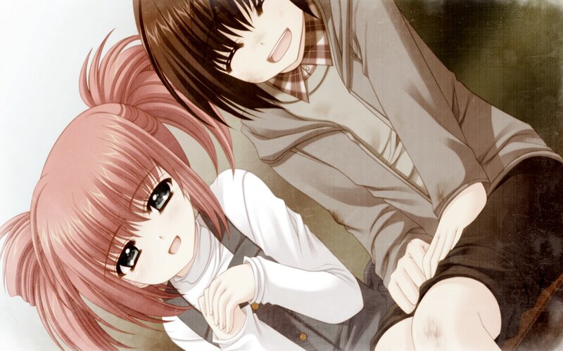 Two Anime Girls Lying Down — Pink, Calm
