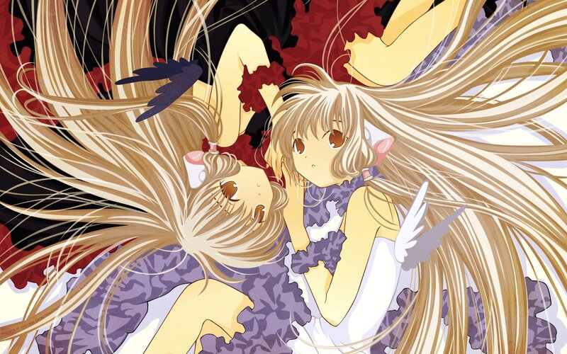 Two Anime Girls Lying Down — Purple, Dreamy