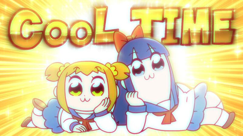 Two Anime Girls Lying Down — Yellow, Bright, Cheerful