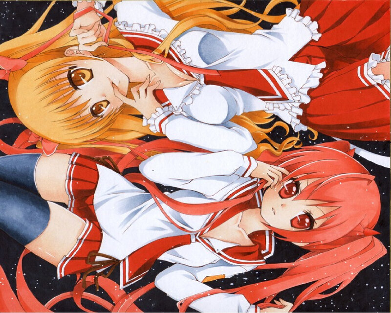 Two Anime Girls Lying — Red