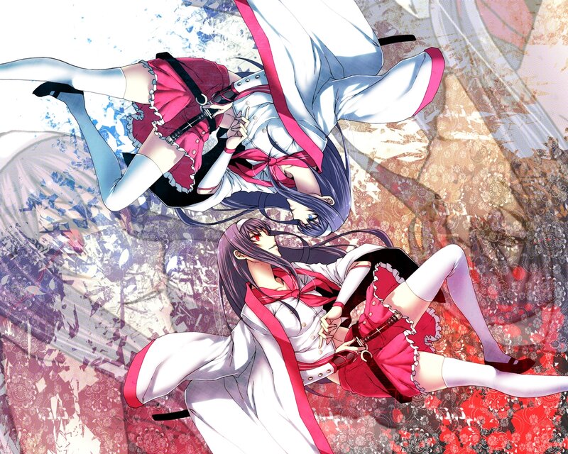 Two Anime Girls Lying — White