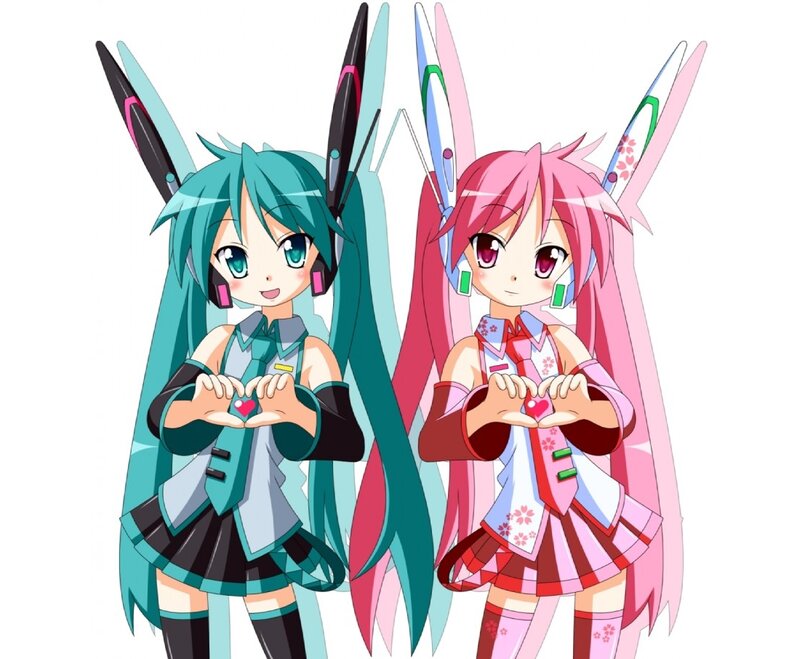 Two Anime Girls Making Hearts — Cyan