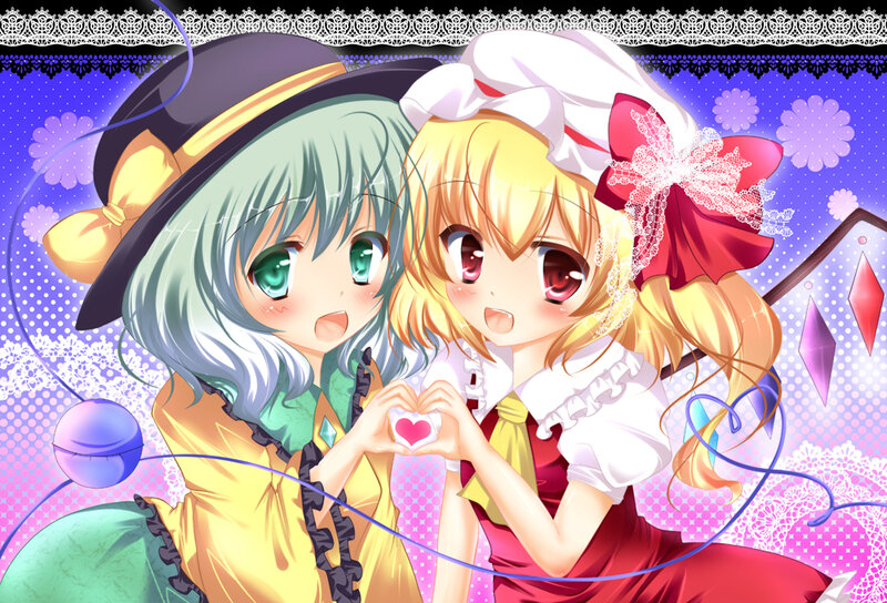 Two Anime Girls Making Hearts