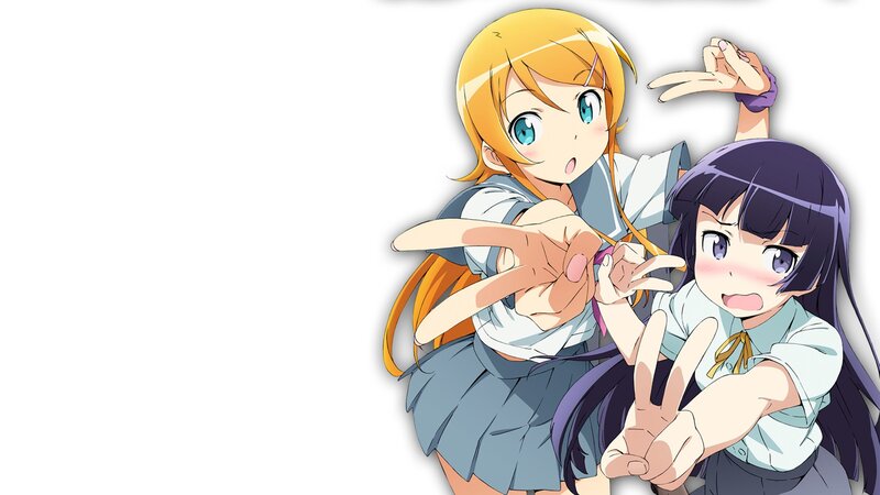 two anime girls making peace signs