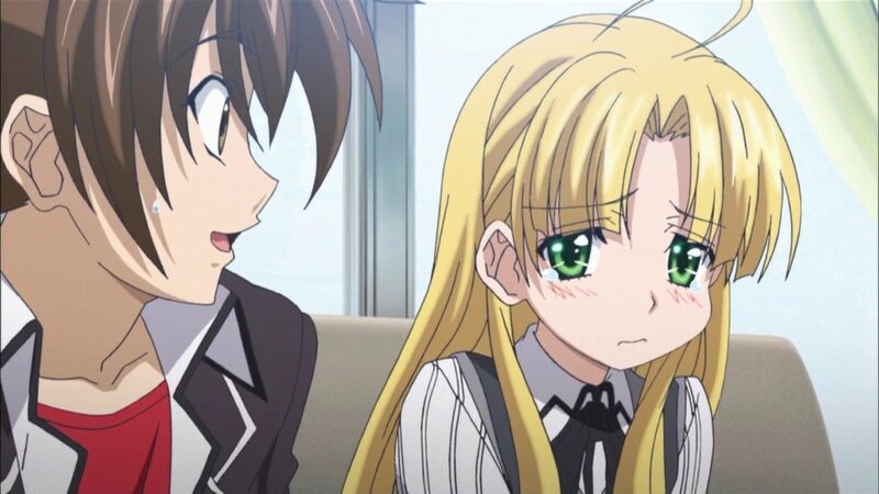 Two Anime Girls on a Bench — Blonde