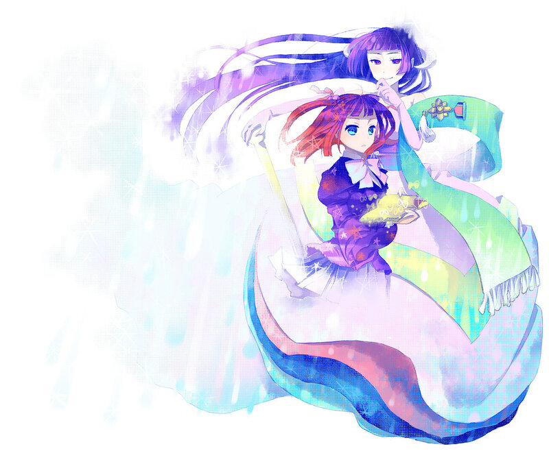 Two Anime Girls on a Blanket
