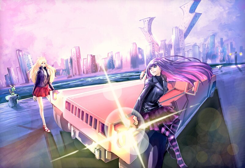 Two Anime Girls on a Boat