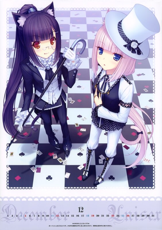 Two anime girls on a chessboard