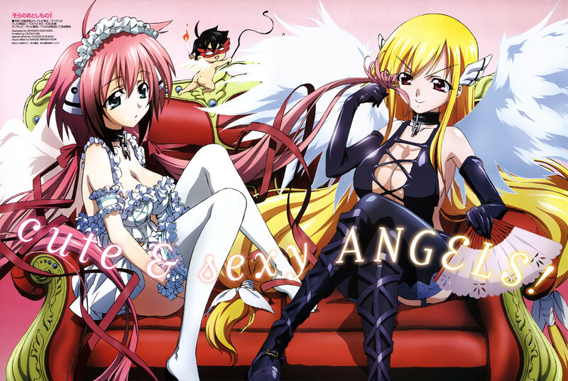 Two Anime Girls on a Couch — Pink