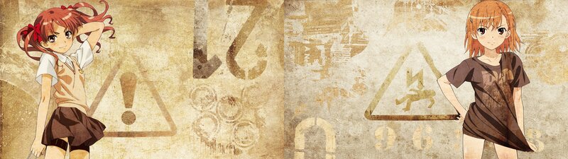 two anime girls on a grungy background