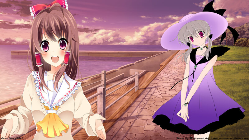 Two Anime Girls on a Pier