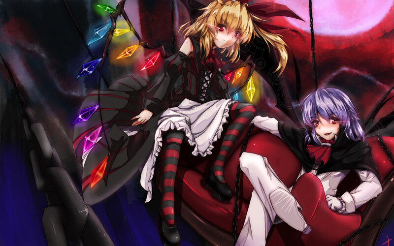 Two Anime Girls on a Throne