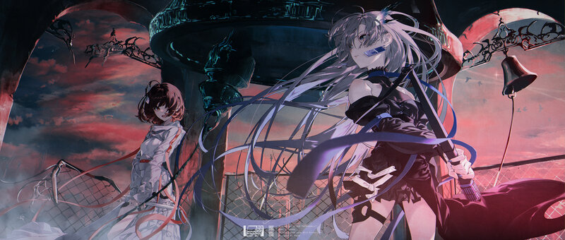 Two Anime Girls on a Tower