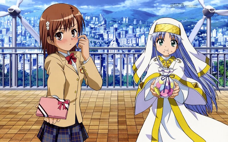 Two Anime Girls on Balcony — Blue, Calm