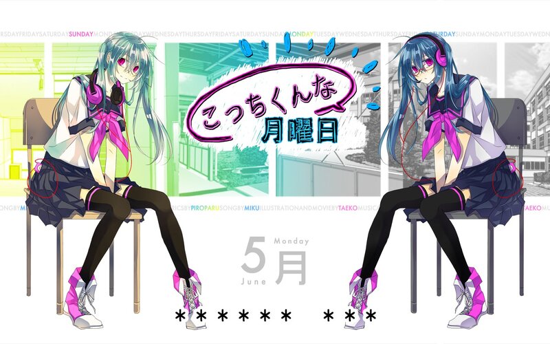 Two anime girls on chairs
